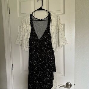 Torrid black and white polka dot dress